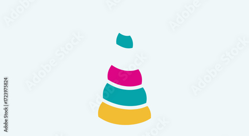 Colorful Stacked Toy Pyramid Design.