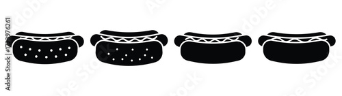 hotdog Icon Set, Vector illustration