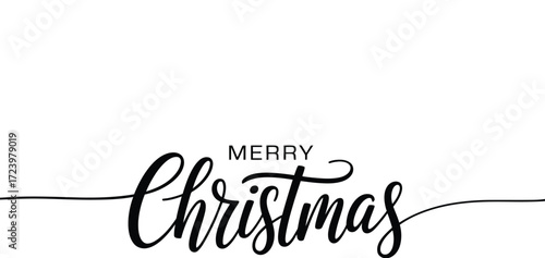 Elegant script lettering wishing Merry Christmas with a simple flourish