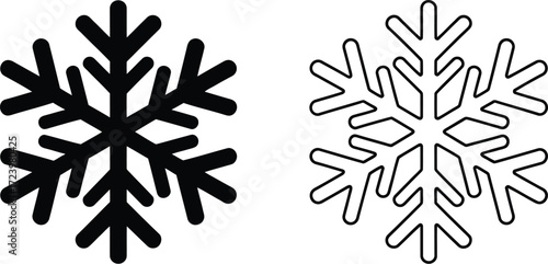 Elegant snowflake icons symbolizing winter and cold weather