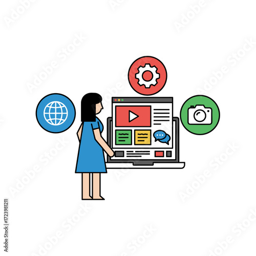 Create engaging content marketing with vector illustrations, a business concept mix, and flat advert banner designs for social media sharing, presentation, website templates, and backgrounds