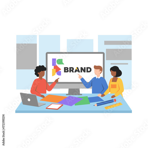 Illustration concept for a brand designer on a white background