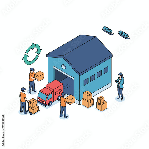 Vector illustration concept for supply chain management