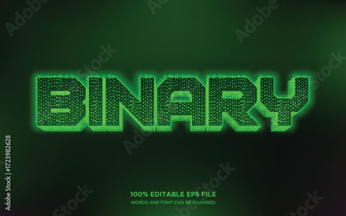 Binary Matrix 3D editable text style effect