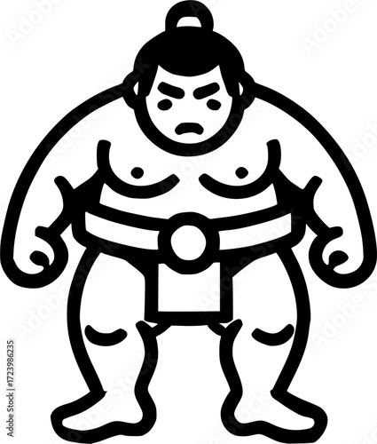 the sumo wrestler isolated sign, symbol, vector, art