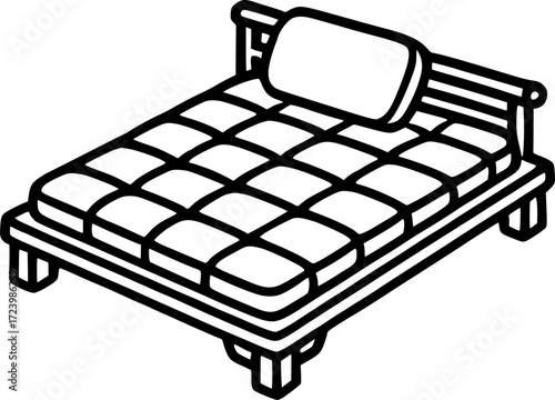 Japanese futon isolated sign, symbol, vector, art