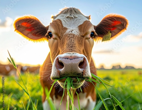 cows are eating grass