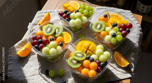 Wallpaper Mural Assortment Of Fresh Fruit Displayed In Clear Containers Under Sunlight Torontodigital.ca