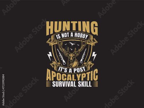 Hunting logo, hunting label, vintage label, business T-shirt adventure logo, custom hunting logo
