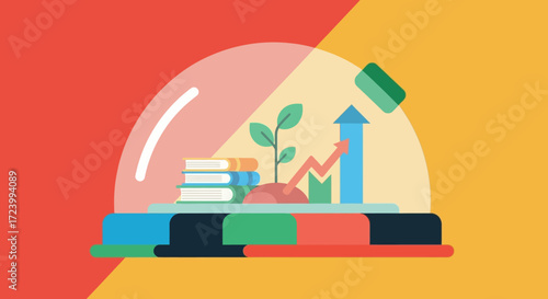 Investment growth and knowledge development under a protective glass dome.