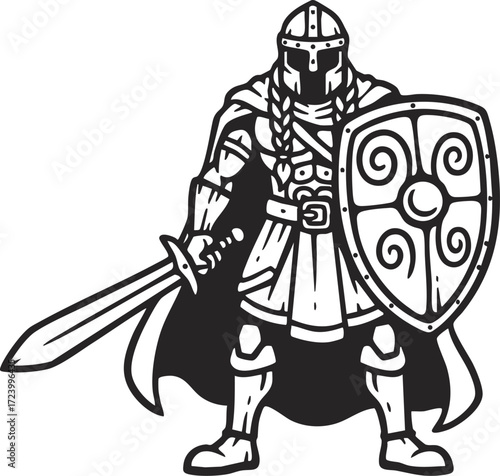 Celtic Warrior Silhouette – Symbol of Ancient Strength and Culture