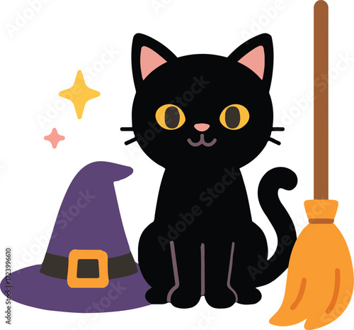 black cat and witch