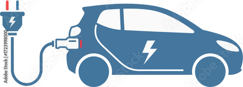 EV car eco-friendly renewable car charging station vector illustration icon 