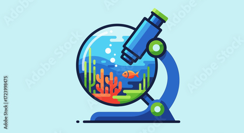 Microscopic marine life observation under a microscope.
