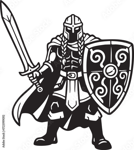 Celtic Warrior Silhouette – Symbol of Ancient Strength and Culture