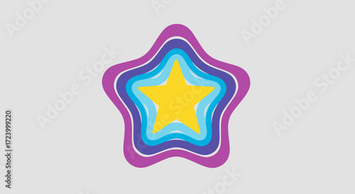 Multi-layered star graphic design.