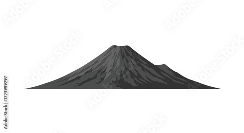 Gray Mountain Peak with Crater and Secondary Peak Illustration.