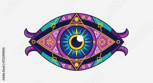 Mystical All Seeing Eye with Sacred Geometry.