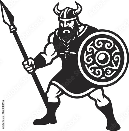 Celtic Warrior Silhouette – Symbol of Ancient Strength and Culture