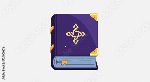 Mystical Grimoire with Golden Accents and Intricate Symbolism.