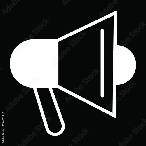 Loud speaker icon set with white color | Editable modern icon of sound system, audio speaker, amplifier for web, mobile app, development