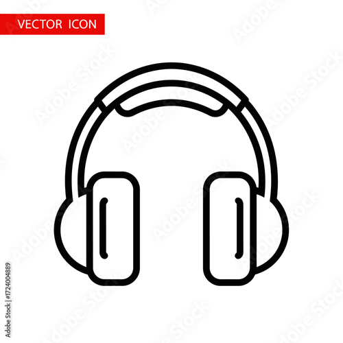 Line art illustration of a headset.
