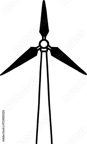 wind power, Windmill icon set sign, symbol, vector, art