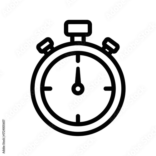 Stopwatch Icon: Line art of a classic stopwatch.