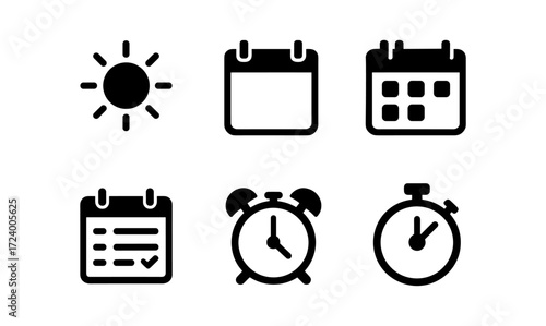 Effective time management symbols for organization and planning apps