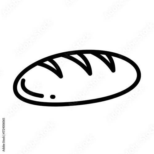 Line art drawing of a loaf of bread.