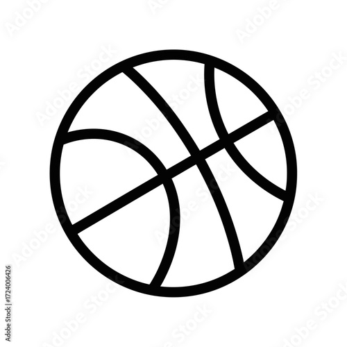 Line art drawing of a basketball.