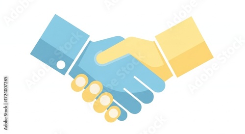 Minimalist Flat Style Business Partnership Handshake Agreement Deal Shape Icon