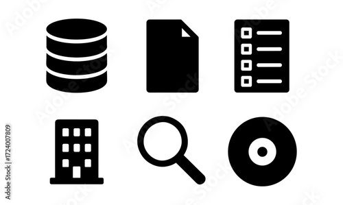 Essential office icons set for digital and print design projects