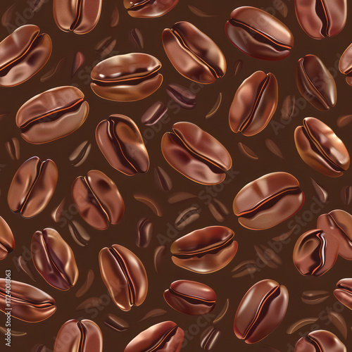 Seamless Coffee Pattern. Modern Coffee Beans and Cup Seamless Design. Minimalist Coffee Pattern for Packaging and Branding