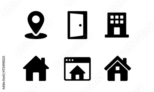 Simple home icons collection for design projects and app interfaces
