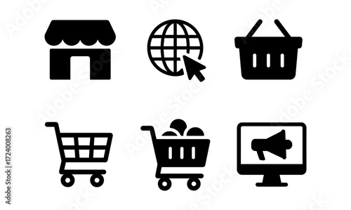 E commerce icons set for business design and marketing projects