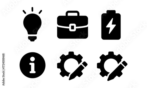 Innovative business icons for creative solutions and efficient strategy design