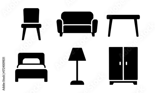 Minimalist furniture set for home decor design