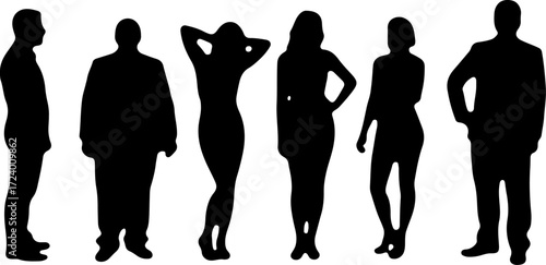 Family with Children Silhouette Collection Vector Bundle