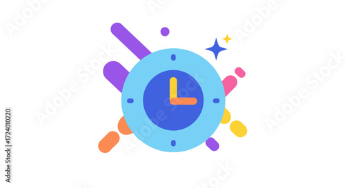 Time Management Clock Illustration.