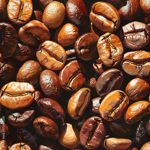 Seamless Coffee Pattern. Modern Coffee Beans and Cup Seamless Design. Minimalist Coffee Pattern for Packaging and Branding