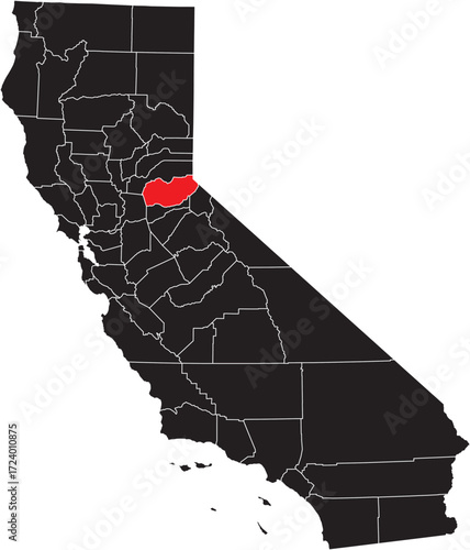 El Dorado County Highlighted on California State Map