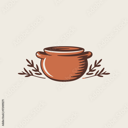 earthen pot vector illustration