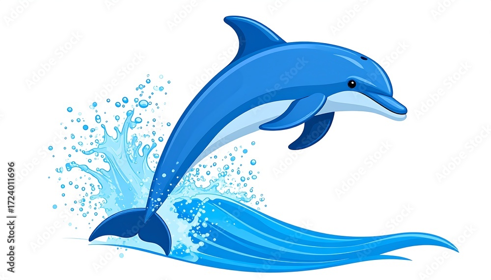 Obraz premium Blue dolphin leaping