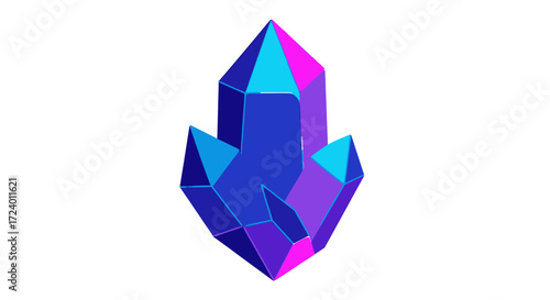 Free Download Vibrant Blue and Purple Crystal Gemstone Illustration. - GFXLoad