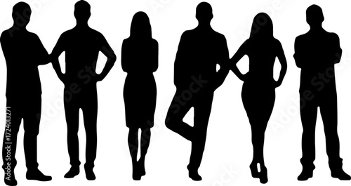 Family with Children Silhouette Collection Vector Bundle