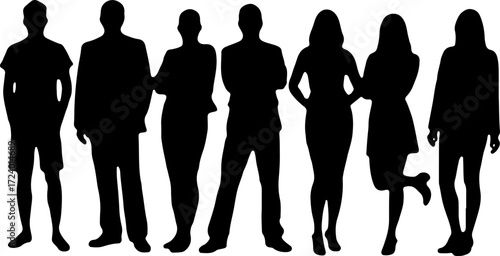 Family with Children Silhouette Collection Vector Bundle