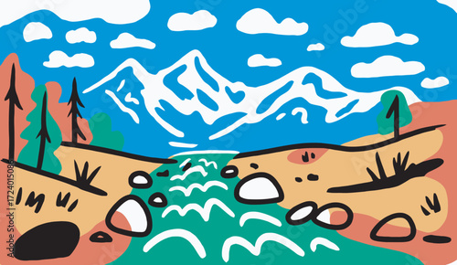 the mountain Vector Illustrator Artwork