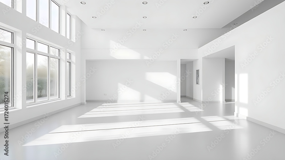 Fototapeta premium A modern living space with clean lines and natural light, embodying simplicity and contemporary design.