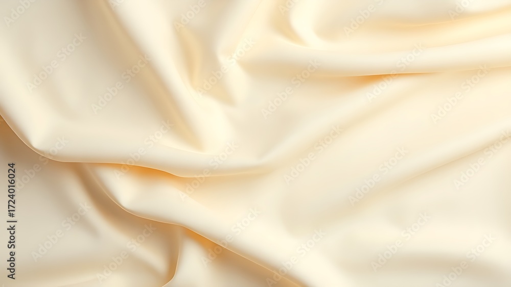 Fototapeta premium Soft cream fabric with delicate folds and subtle shadows, creating a serene and minimalist aesthetic.